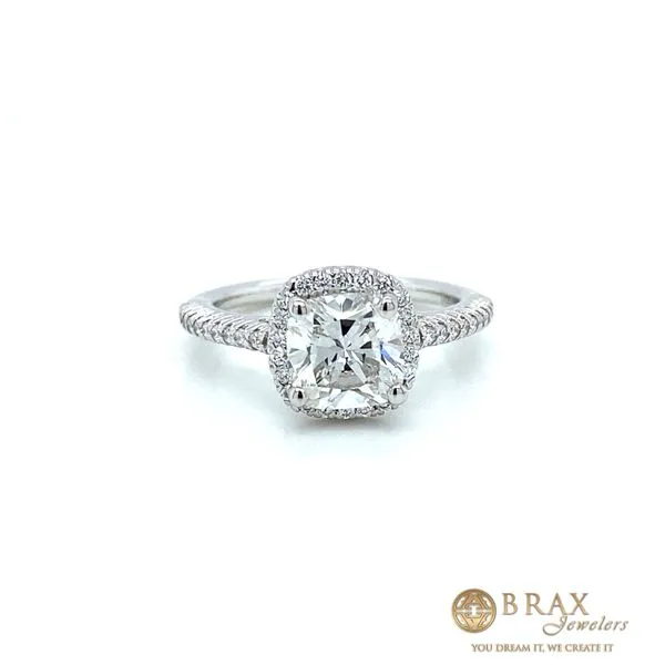 14K White Gold 1.50Ct Cushion Lab Diamond Engagement Ring Brax Jewelers Newport Beach, CA
