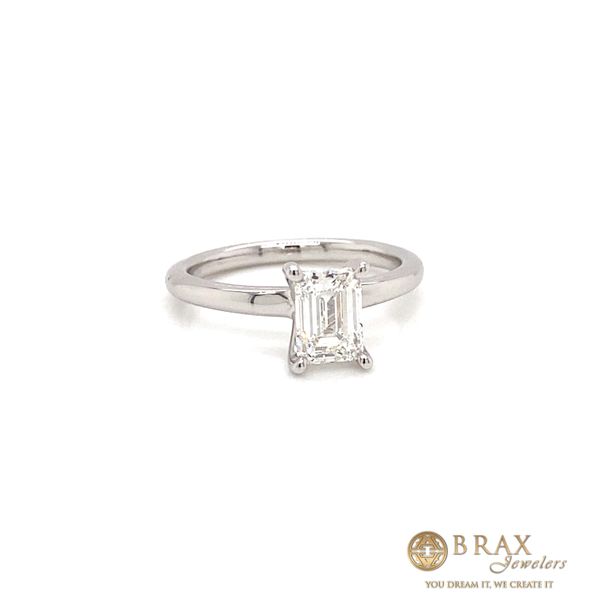 Lady's 14K White Gold Lab-Grown Diamond Engagement Ring, 1.07ct Emerald Cut - Brax Jewelers Brax Jewelers Newport Beach, CA