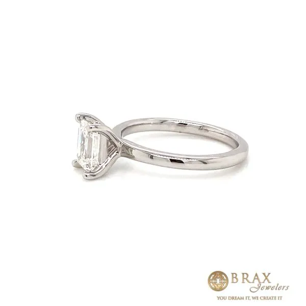 Lady's 14K White Gold Lab-Grown Diamond Engagement Ring, 1.05ct Emerald Cut - Brax Jewelers Image 3 Brax Jewelers Newport Beach, CA