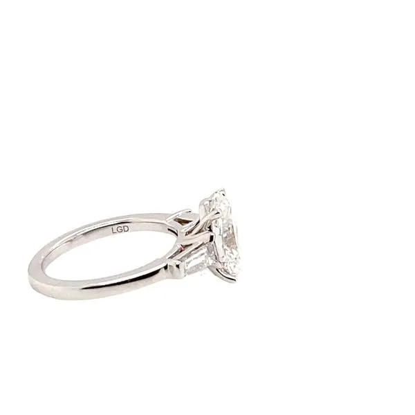 Oval Diamond Engagement Ring with 3.00ct E VVS2 Center and 0.52ctw Baguette Diamonds in 14K White Gold - Brax Jewelers Image 4 Brax Jewelers Newport Beach, CA