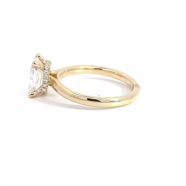 Lady's 14K Yellow Gold Lab-Grown Diamond Hidden Halo Engagement Ring, 1.52ct Radiant Cut G VS1 - Brax Jewelers Image 3 Brax Jewelers Newport Beach, CA