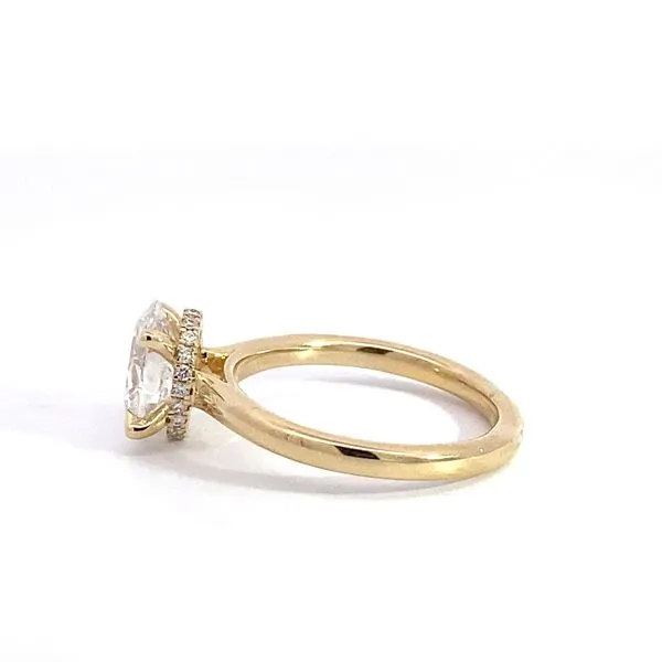 Lady's 14K Yellow Gold Lab-Grown Diamond Hidden Halo Engagement Ring, 1.56ct Oval Cut F VVS2 - Brax Jewelers Image 3 Brax Jewelers Newport Beach, CA