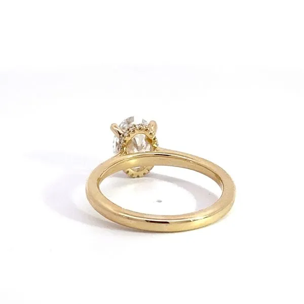 Lady's 14K Yellow Gold Lab-Grown Diamond Hidden Halo Engagement Ring, 1.56ct Oval Cut F VVS2 - Brax Jewelers Image 4 Brax Jewelers Newport Beach, CA