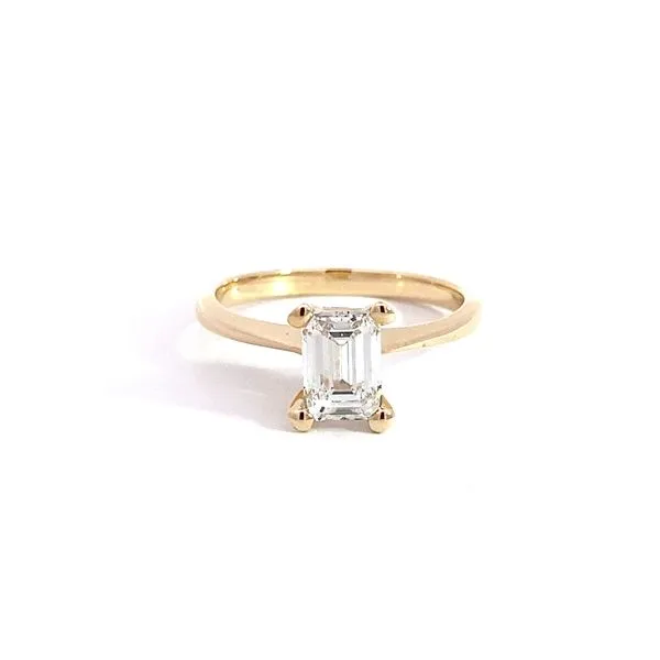 Lady's 14K Yellow Gold Lab-Grown Diamond Solitaire Engagement Ring, 1.00ct Emerald Cut - Brax Jewelers Brax Jewelers Newport Beach, CA