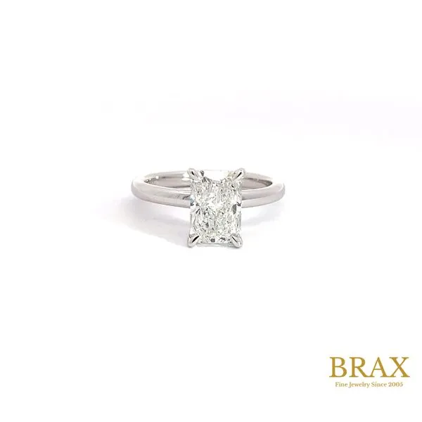 Lady's 14K White Gold Engagement Ring with 2.03ct Radiant F VS2 Diamond - Brax Jewelers Brax Jewelers Newport Beach, CA