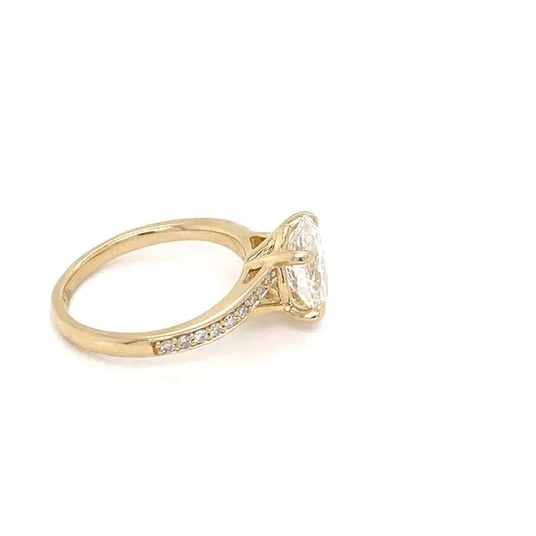 Oval Diamond Engagement Ring with 2.07ct F VS2 IGI Certified Center and 0.07ctw Round Diamonds in 14K Yellow Gold - Brax Jewelers Image 3 Brax Jewelers Newport Beach, CA