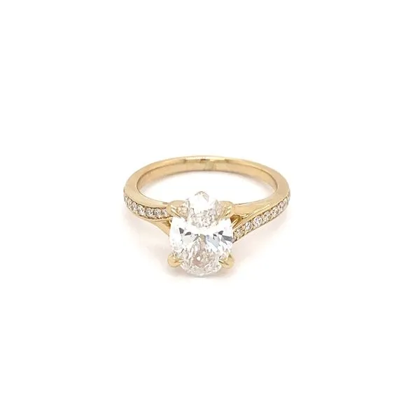 Oval Diamond Engagement Ring with 2.07ct F VS2 IGI Certified Center and 0.07ctw Round Diamonds in 14K Yellow Gold - Brax Jewelers Brax Jewelers Newport Beach, CA