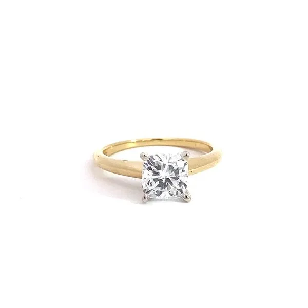 1.53Ct Cushion Cut Solitaire Engagement Ring In 14 Karat Two-Tone Gold  - Brax jewelers Brax Jewelers Newport Beach, CA