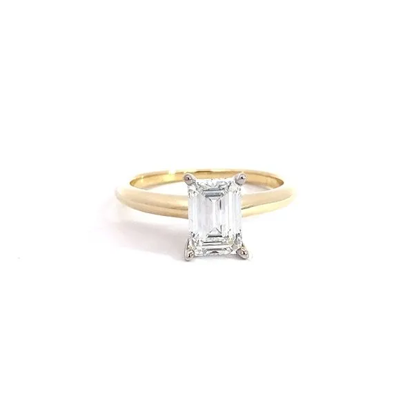 1.52Ct Emerald Cut Solitaire Engagement Ring Set In 14 Karat Two-Tone Gold - Brax jewelers Brax Jewelers Newport Beach, CA