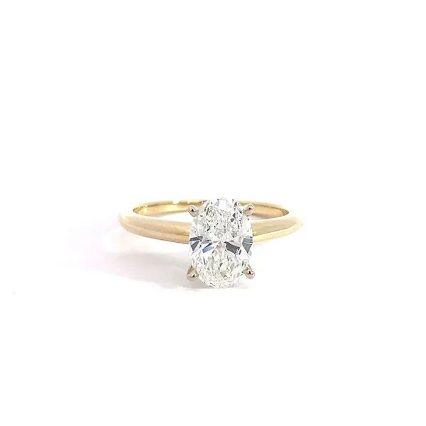1.50Ct Oval Cut Solitaire Lab Grown Engagement Ring Set In 14 Karat Two-Tone Gold - Brax jewelers Brax Jewelers Newport Beach, CA