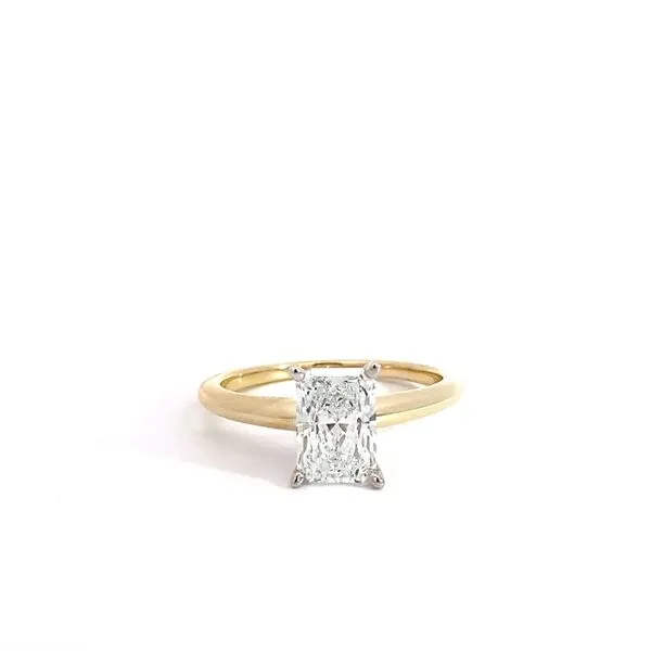 1.53Ct Radiant Cut Solitaire Engagement Ring Set In 14 Karat Two-Tone Gold  - Brax jewelers Brax Jewelers Newport Beach, CA