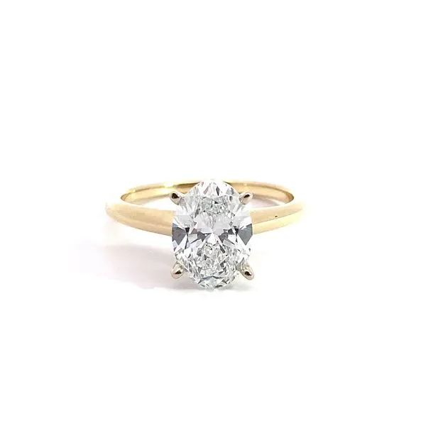 2.00Ct Oval Cut Solitaire Engagement Ring Set In 14 Karat Two-Tone Gold  - Brax jewelers Brax Jewelers Newport Beach, CA