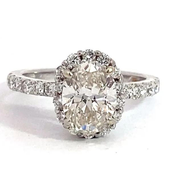 1.38 Halo Lab Grown Engagement Ring With Center Stone 14 Karat White Gold R81426 - Brax jewelers Image 2 Brax Jewelers Newport Beach, CA