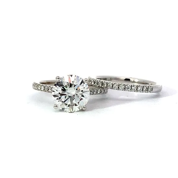 14K White Gold 3.11Ct Round Lab Diamond Engagement Ring Brax Jewelers Newport Beach, CA