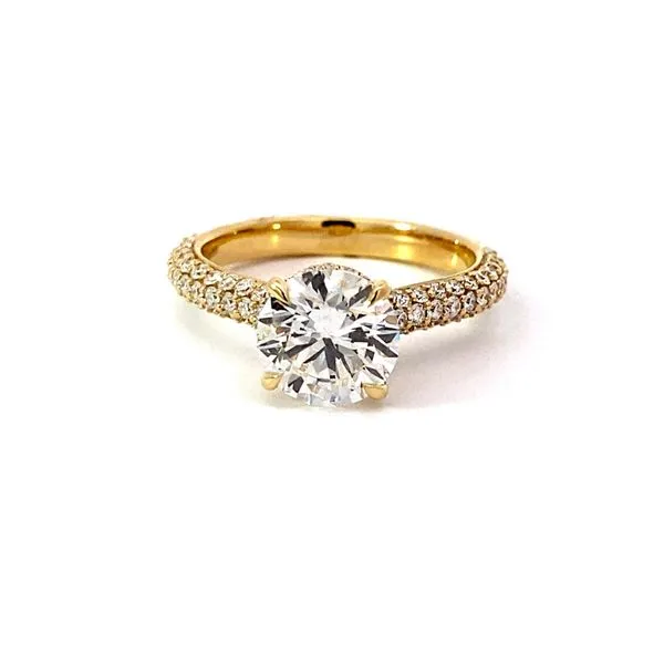 Lady's 14 Karat Yellow Gold Lab Grown 2.01 Diamond Center Stone Engagement Ring Brax Jewelers Newport Beach, CA