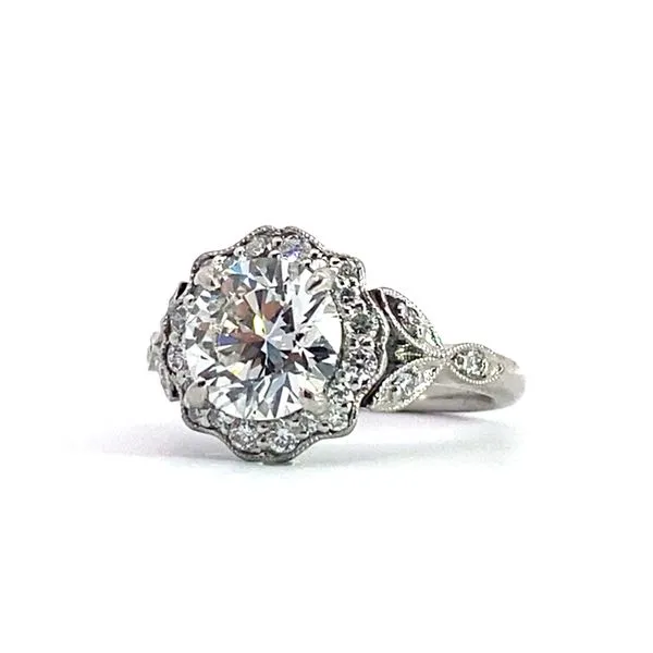 Lady's Platinum Lab Grown Diamond Center Stone Engagement Ring With One 1.74Ct Round G VS1 IGI Certified Laboratory-Grown Diamond Brax Jewelers Newport Beach, CA