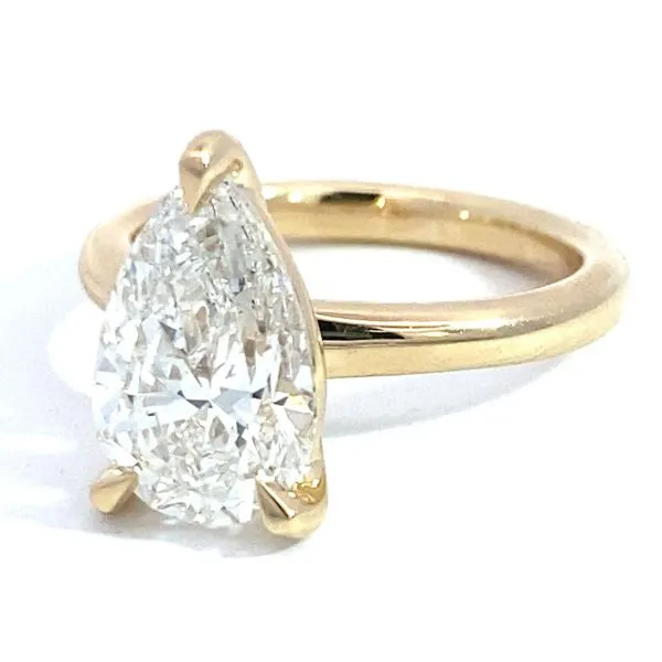 Lady's Lab Grown Engagement Ring With 3.17Ct Pear Center Stone 14 Karat Yellow Gold LGD-JOR1930-GY3 - Brax jewelers Image 3 Brax Jewelers Newport Beach, CA