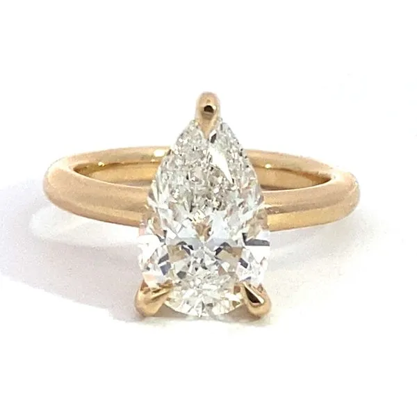Lady's Lab Grown Engagement Ring With 3.17Ct Pear Center Stone 14 Karat Yellow Gold LGD-JOR1930-GY3 - Brax jewelers Brax Jewelers Newport Beach, CA