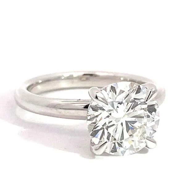 Lady's Lab Grown Engagement Ring With 3.16Ct Round Center Stone 14 Karat White Gold LGD-JOR1936-GW3 - Brax jewelers Image 3 Brax Jewelers Newport Beach, CA