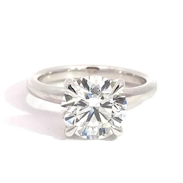 Lady's Lab Grown Engagement Ring With 3.16Ct Round Center Stone 14 Karat White Gold LGD-JOR1936-GW3 - Brax jewelers Brax Jewelers Newport Beach, CA