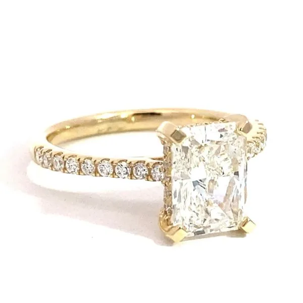 Lady's Lab Grown Engagement Ring With 2.01Ct Radiant Center Stone 14 Karat Yellow Gold LGD-TXR03308A-GY63 - Brax jewelers Image 3 Brax Jewelers Newport Beach, CA