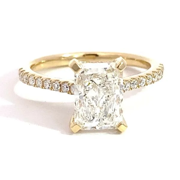 Lady's Lab Grown Engagement Ring With 2.01Ct Radiant Center Stone 14 Karat Yellow Gold LGD-TXR03308A-GY63 - Brax jewelers Brax Jewelers Newport Beach, CA