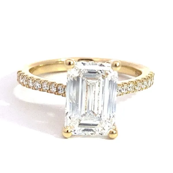 Lady's Lab Grown Engagement Ring And Wedding Band Set With Emerald 3.11Ct Center Stone 14 Karat Yellow Gold LGDTXR05674WS-GY77 - Brax jewelers Image 5 Brax Jewelers Newport Beach, CA