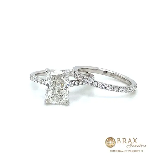 Lady's Hidden Halo Lab Grown Engagement Ring With 2.53Ct Radiant Center Stone 14 Karat White Gold LGD-TXR03309WS-GW3 - Brax jewelers Brax Jewelers Newport Beach, CA