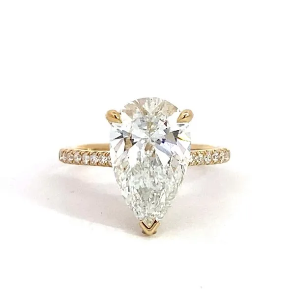 Lady's Lab Grown Engagement Ring And Wedding band Set With 4Ct Pear Center Stone 14 Karat Yellow Gold LGDTR05681VVS-GY77 - Brax jewelers Image 2 Brax Jewelers Newport Beach, CA