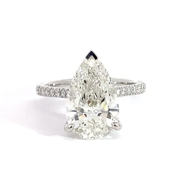 4.06Ct Classic Pear Cut Engagement Ring Set In 14 Karat White Gold Brax Jewelers Newport Beach, CA