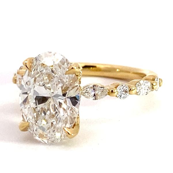 3.17Ct Oval Engagement Ring Set In 18 Karat Yellow Gold Image 3 Brax Jewelers Newport Beach, CA