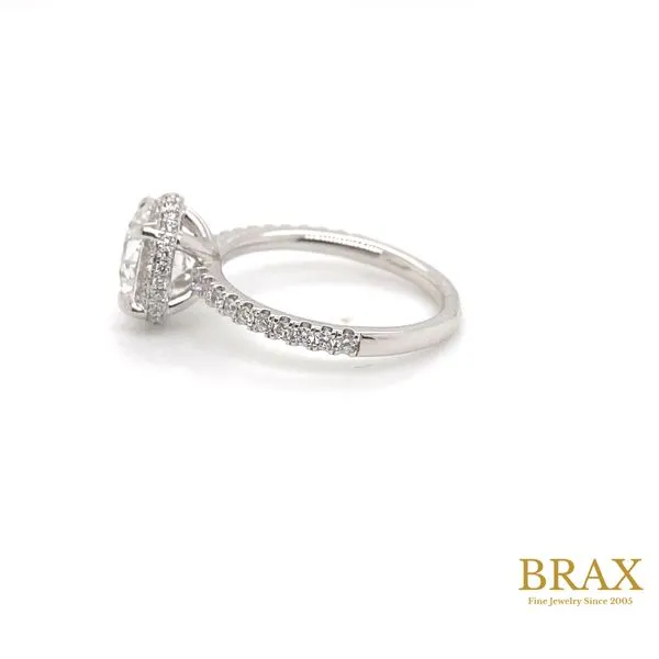 Round Halo Engagement Ring with 2.55ct F VS1 IGI Certified Diamond and 0.42ctw Round Diamonds in 14K White Gold - Brax Jewelers Image 4 Brax Jewelers Newport Beach, CA