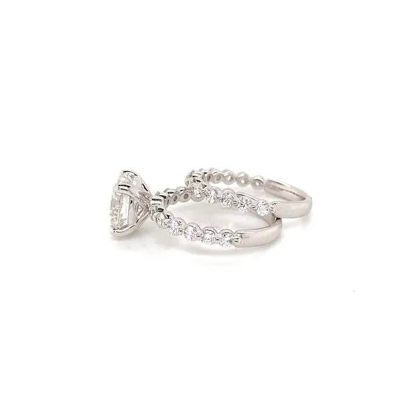 Classic Round Diamond Engagement Ring and Matching Wedding Band with 3.35ct F VS2 IGI Certified Center and 0.88ctw Round Diamonds in 14K White Gold -  Image 4 Brax Jewelers Newport Beach, CA