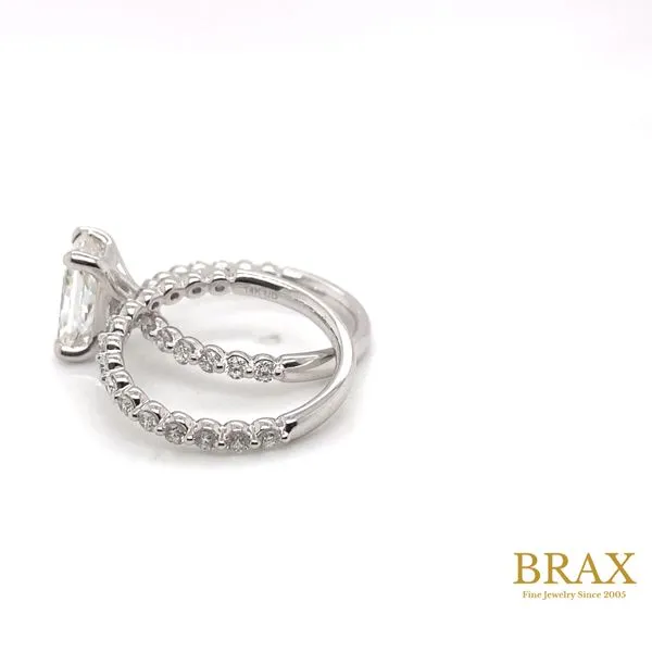 Classic Radiant Diamond Engagement Ring Set with 2.52ct G VS1 IGI Certified Center and 0.79ctw Round Diamonds in 14K White Gold - Brax Jewelers Image 3 Brax Jewelers Newport Beach, CA