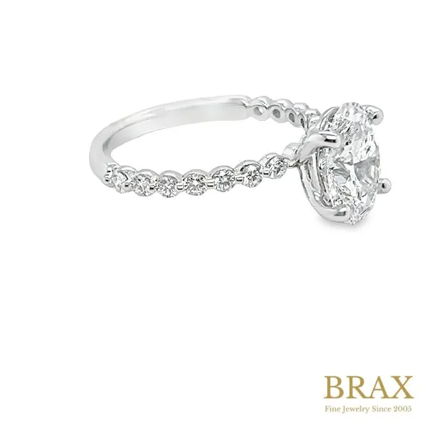 Oval Diamond Engagement Ring with 2.16ct F VS1 IGI Certified Center and 0.23ctw Round Diamonds in 14K White Gold - Brax Jewelers Image 3 Brax Jewelers Newport Beach, CA