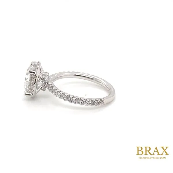 Round Diamond Hidden Halo Engagement Ring with 3.16ct G VS1 IGI Certified Center and 0.35ctw Round Diamonds in 14K White Gold - Brax Jewelers Image 3 Brax Jewelers Newport Beach, CA