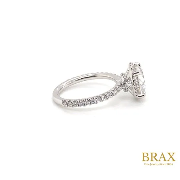 Round Diamond Hidden Halo Engagement Ring with 3.16ct G VS1 IGI Certified Center and 0.35ctw Round Diamonds in 14K White Gold - Brax Jewelers Image 4 Brax Jewelers Newport Beach, CA