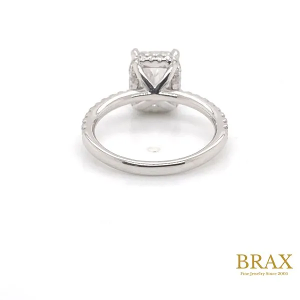 Radiant Diamond Hidden Halo Engagement Ring with 3.09ct G VS1 IGI Certified Center and 0.40ctw Round Diamonds in 14K White Gold  Image 4 Brax Jewelers Newport Beach, CA