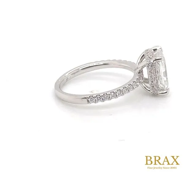 Radiant Diamond Hidden Halo Engagement Ring with 3.09ct G VS1 IGI Certified Center and 0.40ctw Round Diamonds in 14K White Gold  Image 5 Brax Jewelers Newport Beach, CA