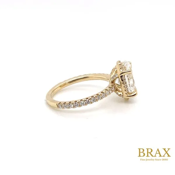 Oval Diamond Hidden Halo Engagement Ring with 3.03ct E VS1 IGI Certified Center and 0.47ctw Round Diamonds in 14K Yellow Gold - Brax Jewelers Image 4 Brax Jewelers Newport Beach, CA