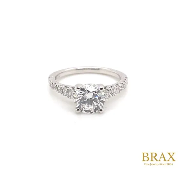 14K White Gold Classic Lab-Grown Diamond Engagement Ring, 1.60ct Round Cut IGI Certified - Brax Jewelers Brax Jewelers Newport Beach, CA