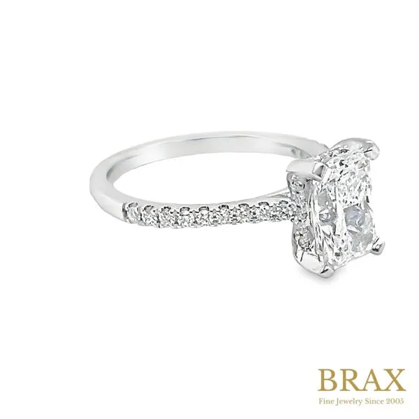 Radiant Diamond Hidden Halo Engagement Ring with 2.01ct F VS1 IGI Certified Center and 0.29ctw Round Diamonds in 14K White Gold - Brax Jewel Image 3 Brax Jewelers Newport Beach, CA