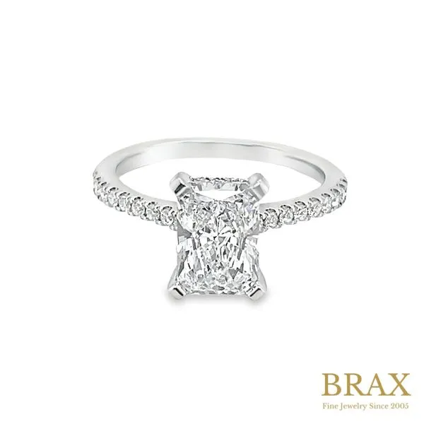 Radiant Diamond Hidden Halo Engagement Ring with 2.01ct F VS1 IGI Certified Center and 0.29ctw Round Diamonds in 14K White Gold - Brax Jewel Brax Jewelers Newport Beach, CA