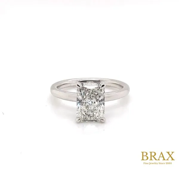 Radiant Engagement Ring with 2.52ct G VS1 Center Diamond and Hidden Halo in 14K White Gold - Brax Jewelers Brax Jewelers Newport Beach, CA