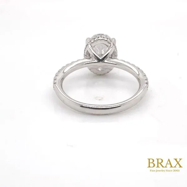 Oval Diamond Hidden Halo Engagement Ring with 2.16ct F VS1 IGI Certified Center and 0.26ctw Round Diamonds in 14K White Gold - Brax Jewelers Image 4 Brax Jewelers Newport Beach, CA