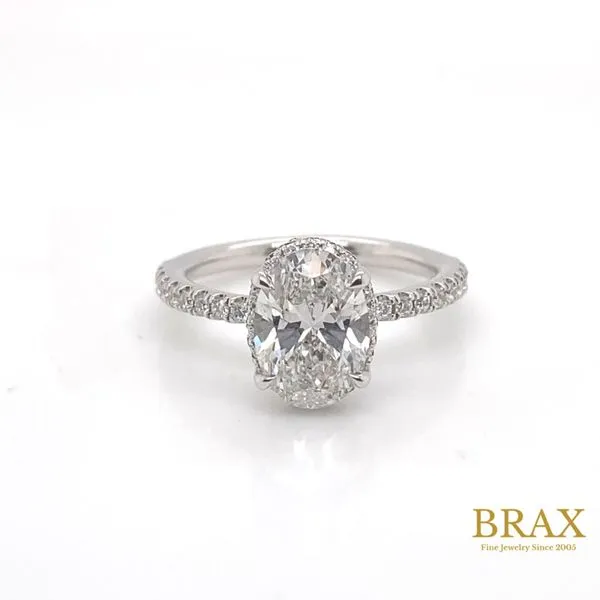 Oval Diamond Hidden Halo Engagement Ring with 2.16ct F VS1 IGI Certified Center and 0.26ctw Round Diamonds in 14K White Gold - Brax Jewelers Brax Jewelers Newport Beach, CA