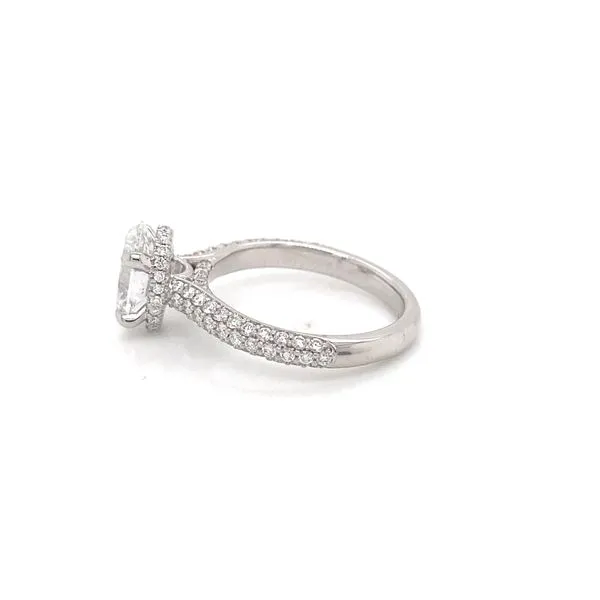 Oval Diamond Hidden Halo Engagement Ring with 2.02ct E VS2 IGI Certified Center and 0.71ctw Round Diamonds in 14K White Gold - Brax Jewelers Image 3 Brax Jewelers Newport Beach, CA