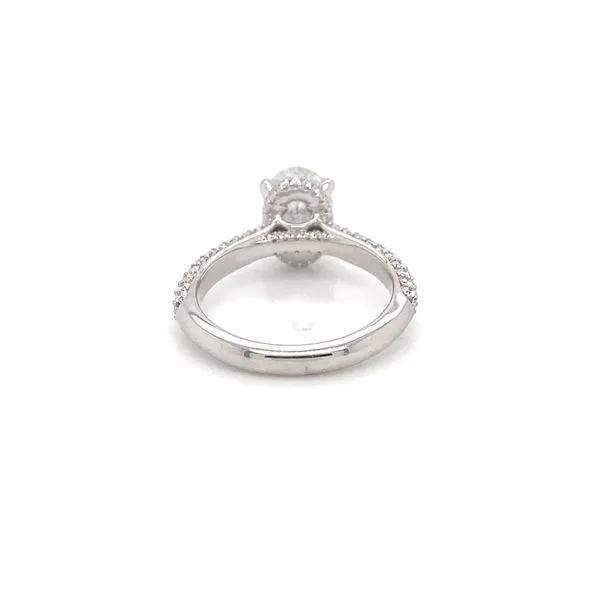 Oval Diamond Hidden Halo Engagement Ring with 2.02ct E VS2 IGI Certified Center and 0.71ctw Round Diamonds in 14K White Gold - Brax Jewelers Image 4 Brax Jewelers Newport Beach, CA