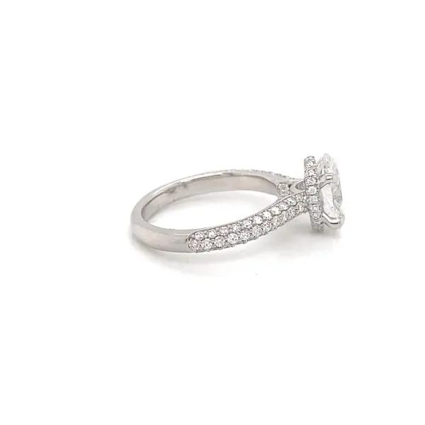 Oval Diamond Hidden Halo Engagement Ring with 2.02ct E VS2 IGI Certified Center and 0.71ctw Round Diamonds in 14K White Gold - Brax Jewelers Image 5 Brax Jewelers Newport Beach, CA