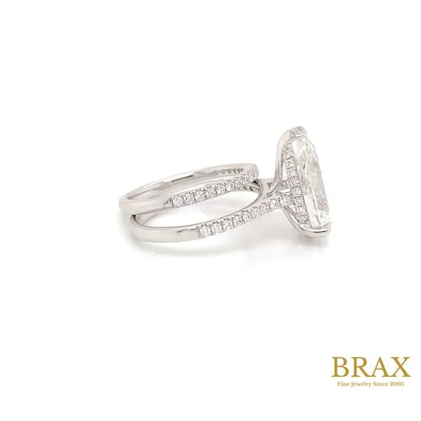 Pear Cut 5.00Ct G VS1 IGI Certified Diamond Hidden Halo Engagement Ring Set, 14K White Gold - Brax Jewelers Image 4 Brax Jewelers Newport Beach, CA
